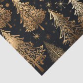 Zwarte en gouden kerstbomen tissuepapier (Detail)