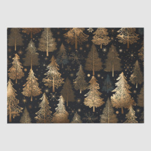Zwarte en gouden kerstbomen tissuepapier