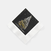 Zwarte en gouden kerstboom servet (Hoek)