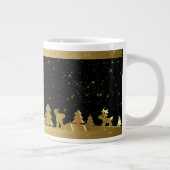Zwarte en gouden kerstdorp grote koffiekop (Rechts)