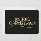 Zwarte en gouden kerstkaart met vakantie foto (Achterkant)