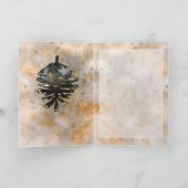 Zwarte en gouden kerstklep feestdagen kaart (Binnen)