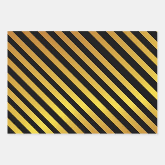 Zwarte en gouden Kerstmis Inpakpapier Vel (Voorkant 3)