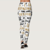 Zwarte en gouden kersttekst Art Cute Aestheti Leggings (Achterkant)
