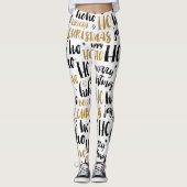 Zwarte en gouden kersttekst Art Cute Aestheti Leggings (Voorkant)