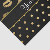 Zwarte en gouden Kisses en liefdesharten Tissuepapier (Detail)