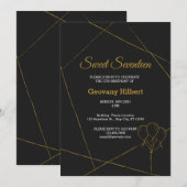 Zwarte en gouden klassieke verjaardag kaart (Voorkant / Achterkant)