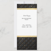 Zwarte en gouden kleine diamantbooguitnodiging kaart (Achterkant)