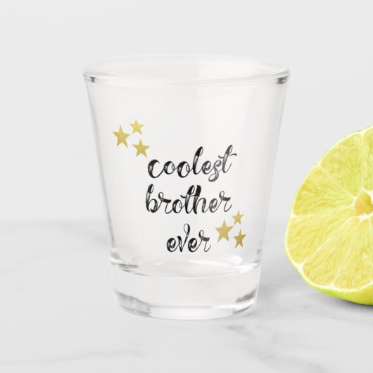 Zwarte en gouden koelste Broeder ooit Shot Glas (Voorkant)