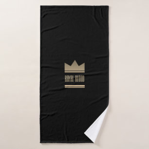 Zwarte en Gouden Koningskroon Badhanddoek