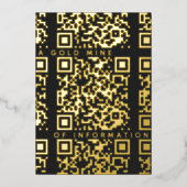 Zwarte en gouden kortingskaart met aangepaste QR-c Folie Feestdagenkaart (Voorkant)