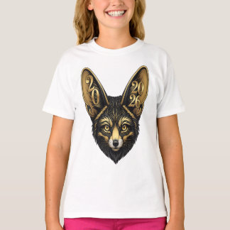 Zwarte en gouden kunstesthetiek jaar 2026 t-shirt