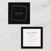 Zwarte en gouden lijst deco vierkante visitekaartje (Voorkant / Achterkant)