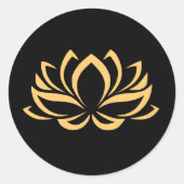 Zwarte en gouden Lotus Sticker (Voorkant)