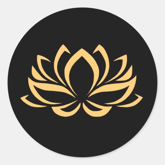 Zwarte en gouden Lotus Sticker (Voorkant)