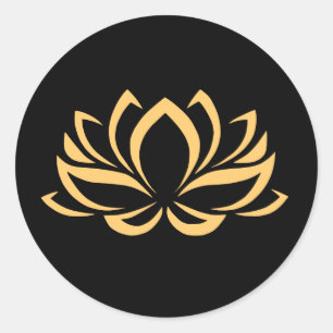 Zwarte en gouden Lotus Sticker
