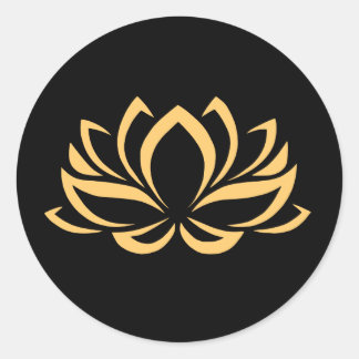 Zwarte en gouden Lotus Sticker