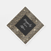 Zwarte en gouden luipaard servet (Hoek)