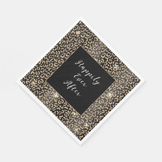 Zwarte en gouden luipaard servet (Hoek)