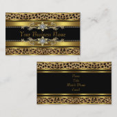 Zwarte en gouden luipaard visitekaartje (Voorkant / Achterkant)
