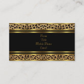 Zwarte en gouden luipaard visitekaartje (Achterkant)