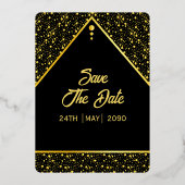 Zwarte en gouden luxe Kaart - Ontwerp Gold Foil (Achterkant)