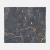 Zwarte en gouden luxe marmertextuur fleece deken (Voorkant (Horizontaal))