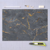 Zwarte en gouden luxe marmertextuur tissuepapier (Craft)