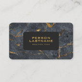 Zwarte en gouden luxe marmertextuur visitekaartje (Voorkant)