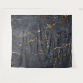 Zwarte en gouden luxe marmertextuur wandkleed (Voorkant (horizontaal))