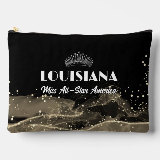 Zwarte en gouden luxe pageantmake-upkoffer etui (Voorkant)