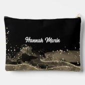 Zwarte en gouden luxe pageantmake-upkoffer etui (Achterkant)