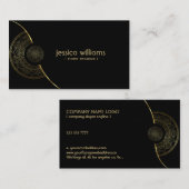 Zwarte en gouden mandala visitekaartje (Voorkant / Achterkant)
