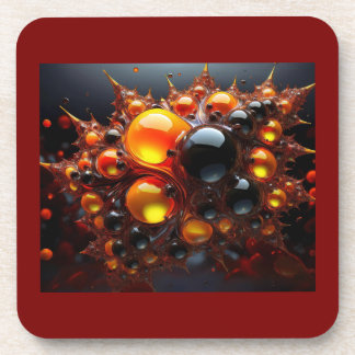 Zwarte en gouden Mandelbrot ballen Bier Onderzetter