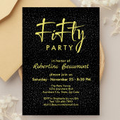 Zwarte en gouden Mannen-verjaardag 50e verrassing Kaart