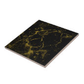 Zwarte en gouden marmer | Aangepaste keramische ta Tegeltje (Zijkant)