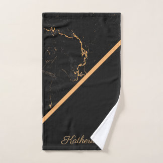 Zwarte en gouden marmer bad handdoek