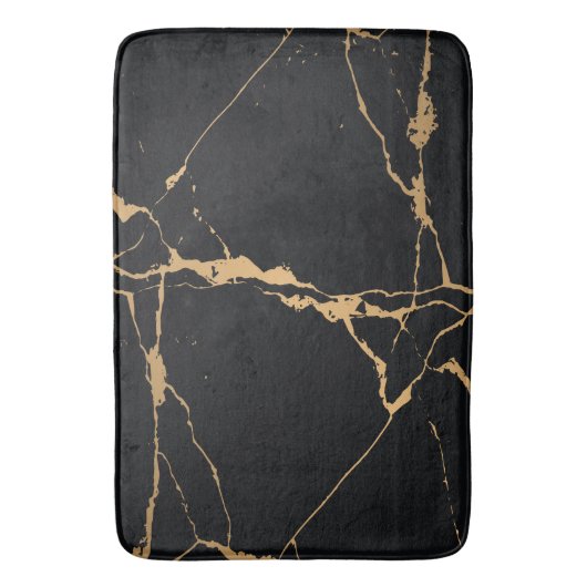 Zwarte en gouden marmer badmat (Voorkant Verticaal)