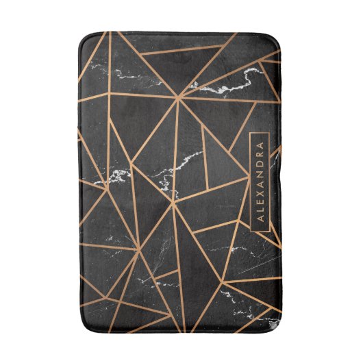 Zwarte en gouden marmer badmat (Voorkant Verticaal)