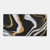 Zwarte en gouden marmer bureaumat (Voorkant)