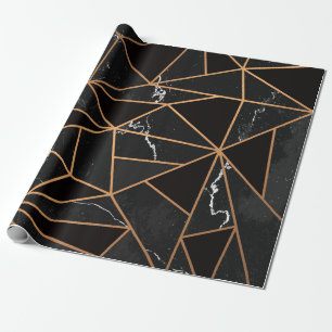 Zwarte en gouden marmer cadeaupapier