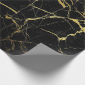 Zwarte en gouden marmer cadeaupapier (Hoek)