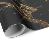 Zwarte en gouden marmer cadeaupapier (Rol Hoek)