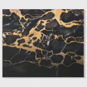 Zwarte en gouden marmer cadeaupapier (Vlak)