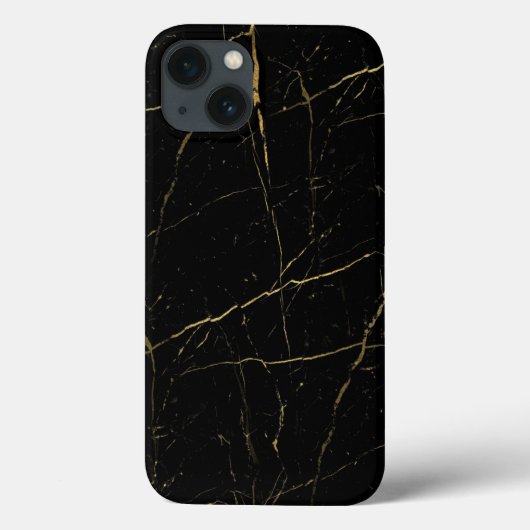 Zwarte en gouden marmer Case-Mate iPhone case (Achterkant)