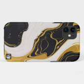 Zwarte en gouden marmer Case-Mate iPhone case (Achterkant (horizontaal))