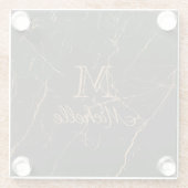 Zwarte en gouden marmer glazen onderzetter (Achterkant)