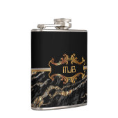 Zwarte en gouden marmer heupfles (Rechts)