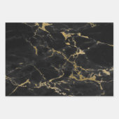 Zwarte en gouden marmer inpakpapier vel (Voorkant 3)