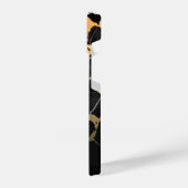 Zwarte en gouden marmer iPhone hoesje (Linkerkant)